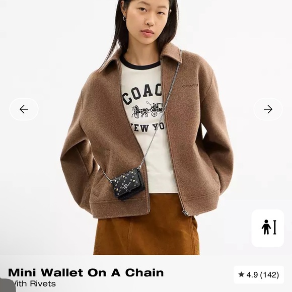 Coach Black Crossbody Cardholder with Gold and Silver Accents - Picture 8 of 11